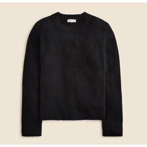 J.Crew High Rib Pullover Sweater SZ XXS Black Wool Alpaca Crew Neck Long Sleeve
